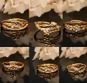 6 pcs free size diamond ring